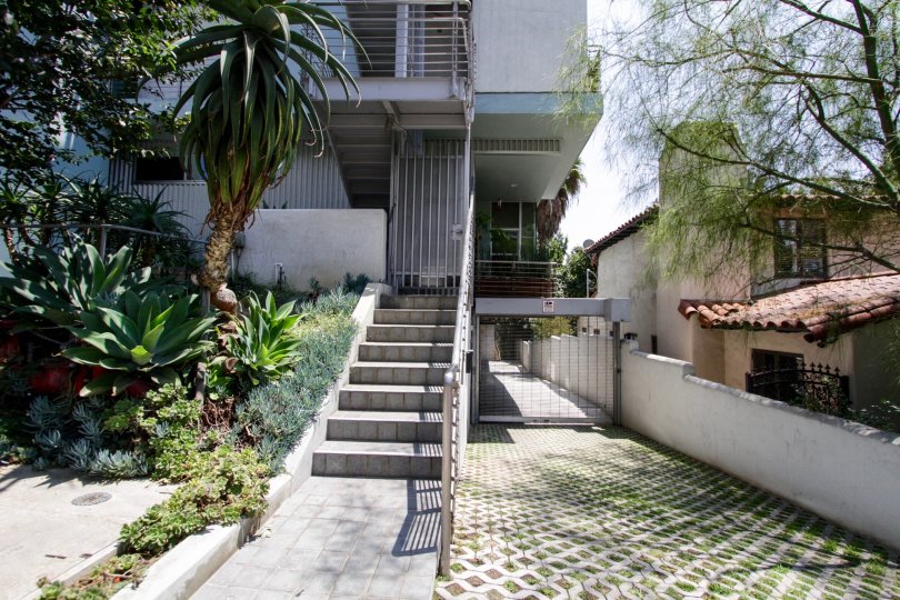 The stairs up to La Cienega Lofts