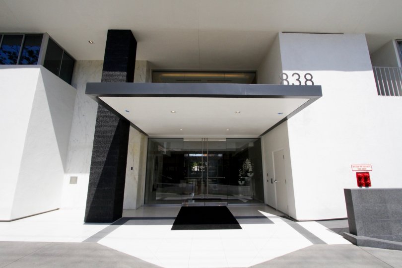 The address of Plaza Towers written above the entrance