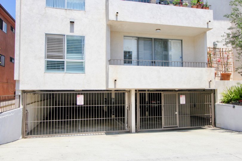 A multi story apartment home complex with garage parking in West Los Angeles, California