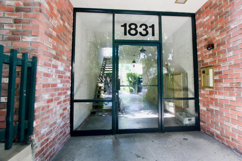 See through door of 1831 Barry and her entrance, West la, California