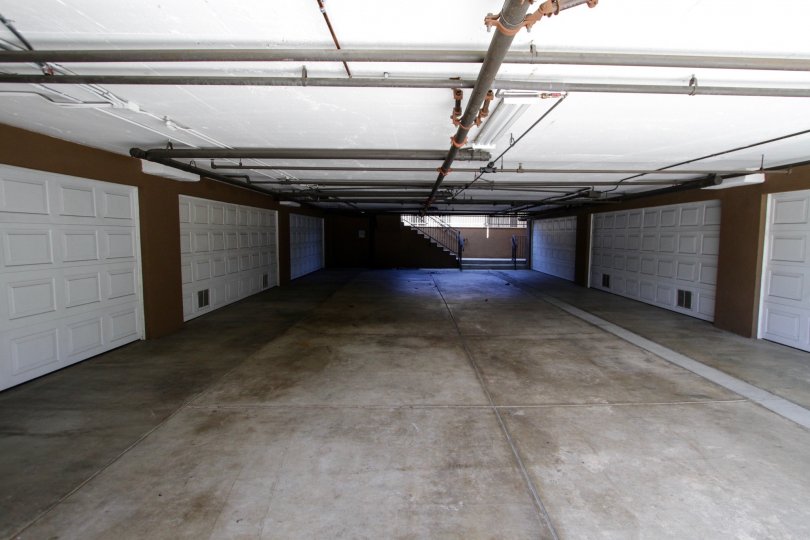 The parking garage for National Villas in West LA
