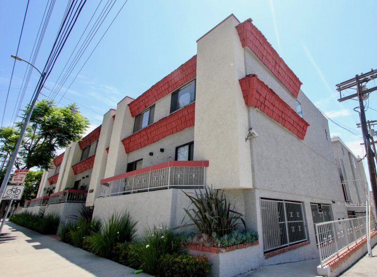 The Park Lane villas sit on a sunny corner in California's West LA.