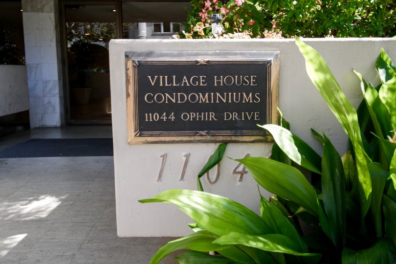 The plaque at the Village House in Westwood
