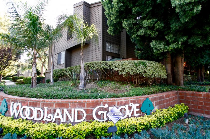 The Woodland Grove name upon entering onto the property