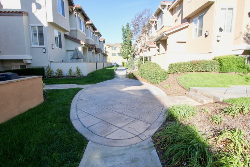 Amerige Heights Fullerton California with school blocks view and fish like floor design at middle