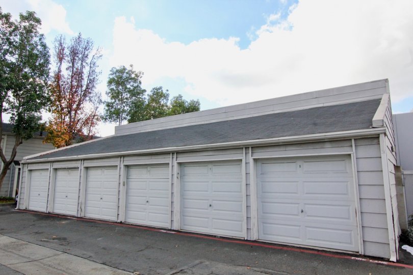 There is ample parking in the garages at Orangethorpe Village in Fullerton.