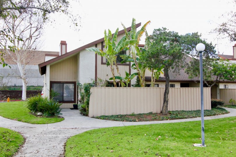 front yard decorated with trees and plant in front of the house in Yockey Condominiums