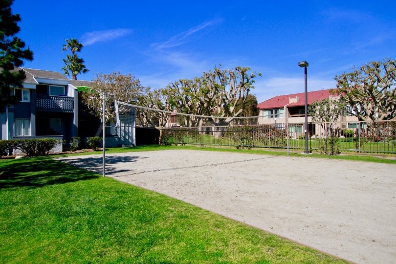 Excellent playing court with trees and villas around in Harbour Pacific of Huntington Beach