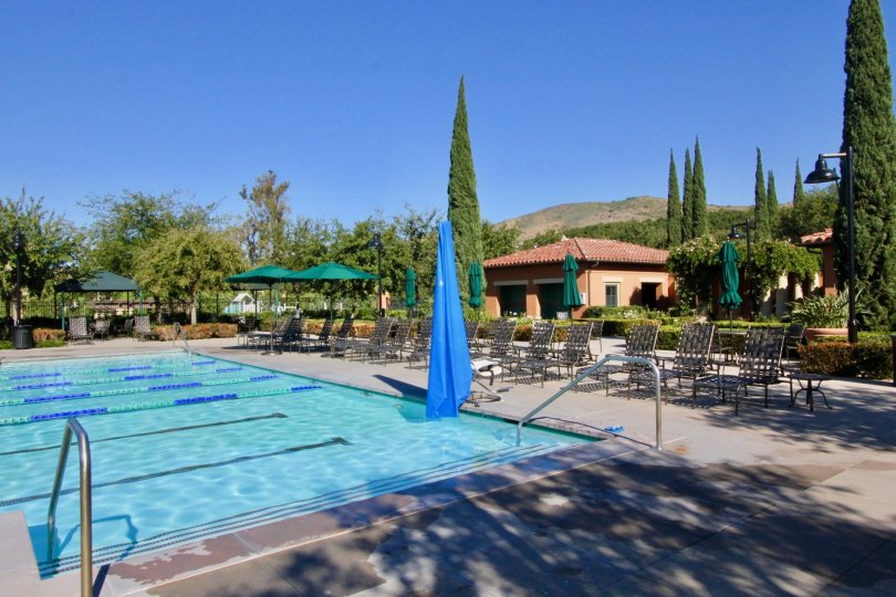 Swimming pool for swim practice to children's in the Manzanita community at Irvine, Calfornia