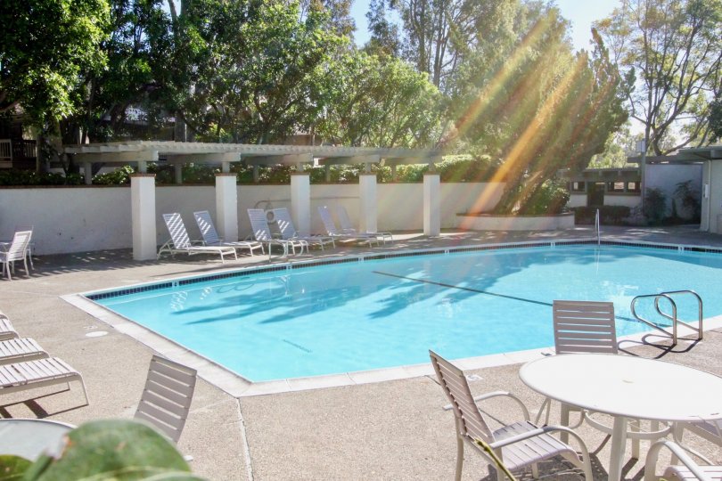 Great restaurant at swimming pool side to eat relax and enjoy with friends and family members in Rancho San Joaquin Townhomes at Irvine, CA