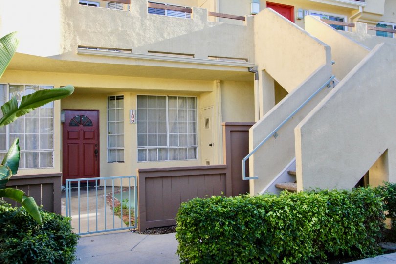 A sunny day in the area of Vista West Park, outside, condo, stairs, door, windows, balcony