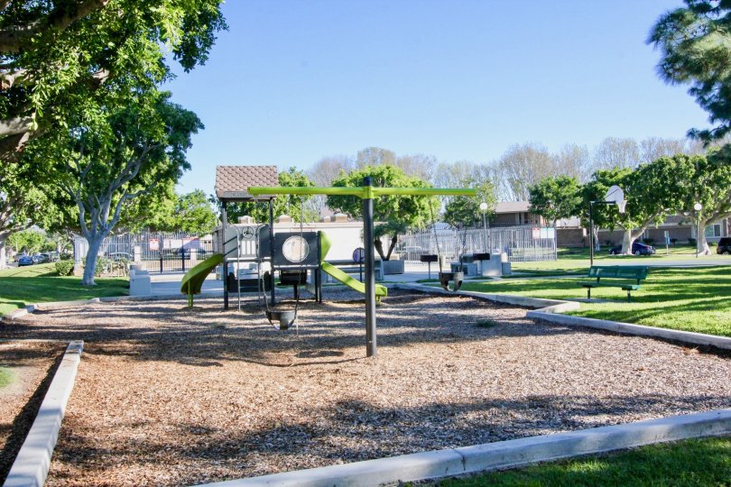 A sunny day at the children's playground at Walnut Square Community in Irvine, California.