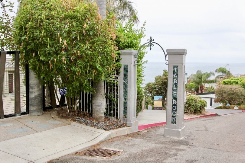 the teable rock is a funny gate house of the laguna beach in CA