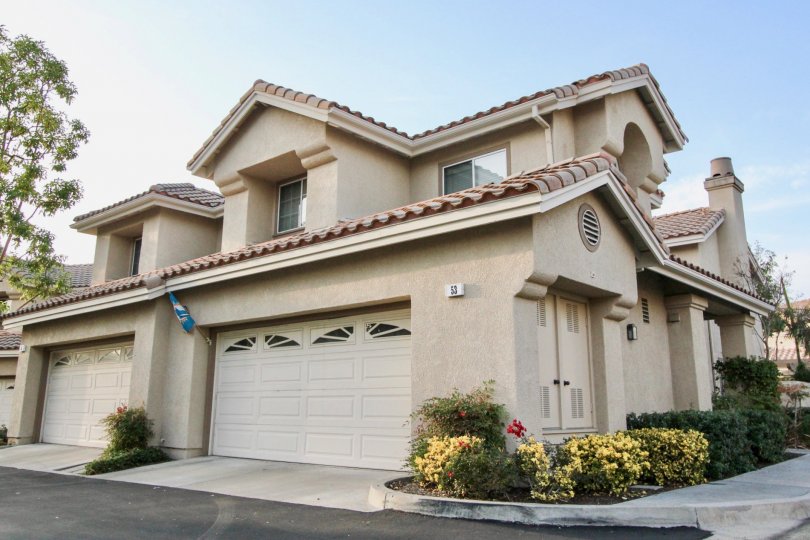 The corner view of a home in the Belterrazza community of Rancho Santa Margarita, California.