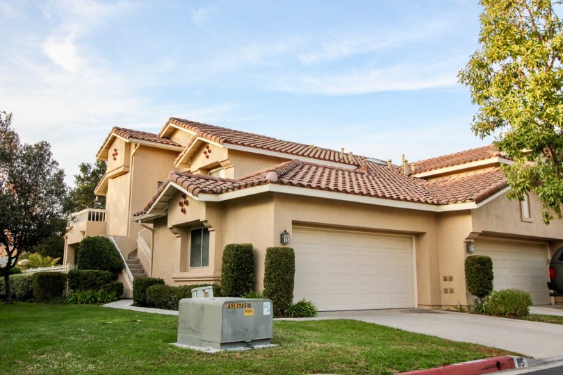 Curb side view of Sierra Verde community in Rancho Santa Margarita, California.