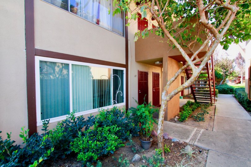 A small garden at Bristol Place in Santa Ana California