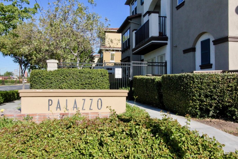 The Palazzo at Rennaissance Plaza in the Stanton with the beautiful house and little bushes
