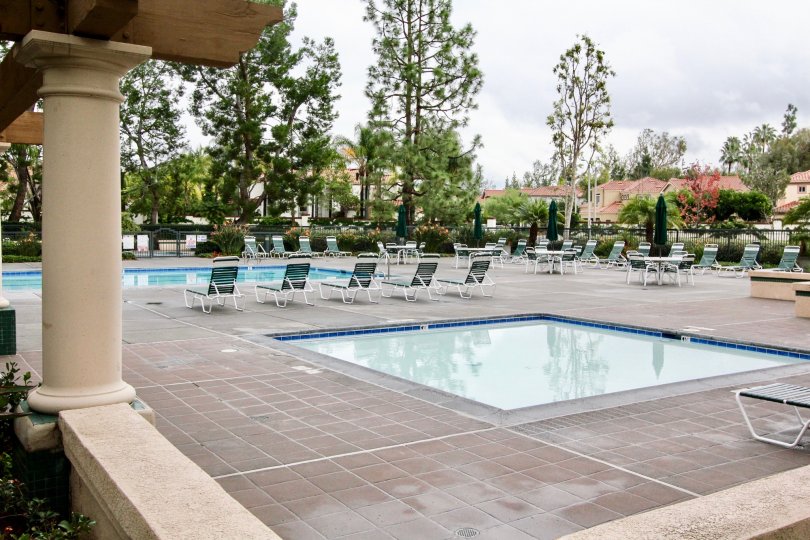 the corte villa is a double swimming pool of the tustin city in california
