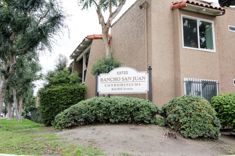 A corner view of a signage in the Rancho San Juan community.
