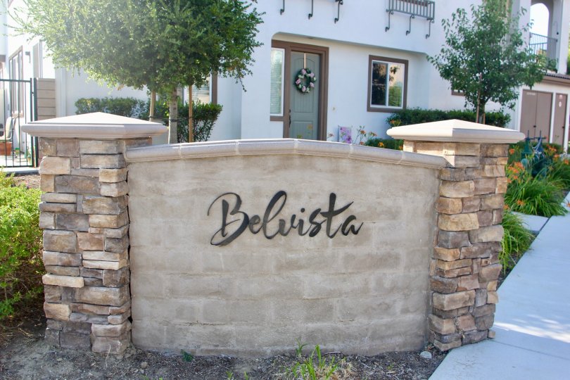 Brickwork Entry Sign at Belvista in Temecula California
