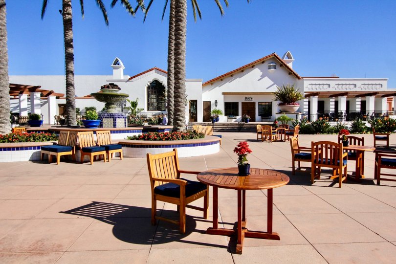 THE BUNGALOW IN THE OMNI LA COSTA RESORT & SPA WITH THE TABLES, PLANTS, FLOWERS, TREES