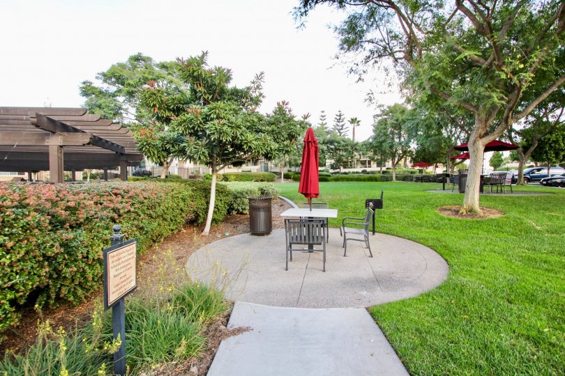Open space garden with walkway of Veranza in Chula Vista, CA