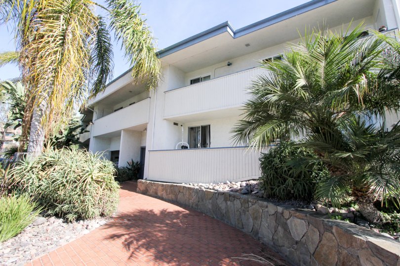 Bayview Terrace , Clairemont Mesa ,: California,white building,trees