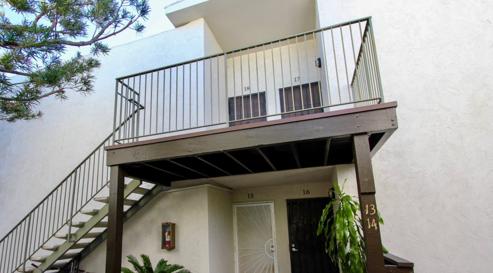 Amherst Estates  , College Area, California,stairs,plants,white building