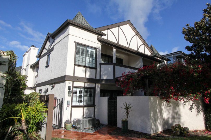 Two story residence with security gate at Crown Manor in Coronado California
