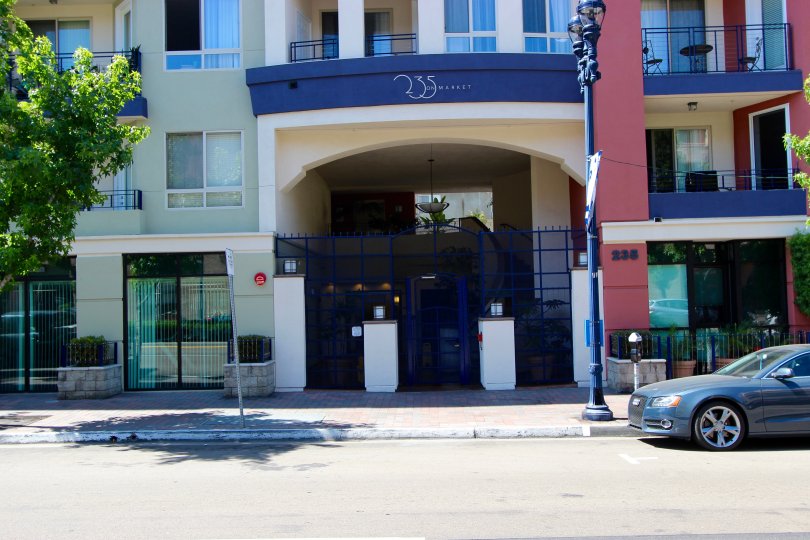 A street view of the apartments at 235 Market, San Diego, California