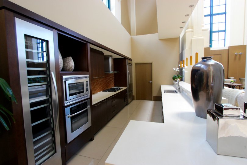 Kitchen view of Electra Condos Downtown San Diego California with convection and full size oven
