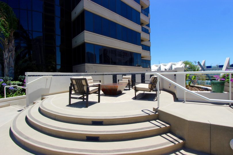 Fire pit Harbor Club in Downtown San Diego California