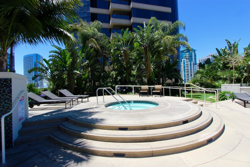 A round pool in Harbor Club in Downtown San Diego CA