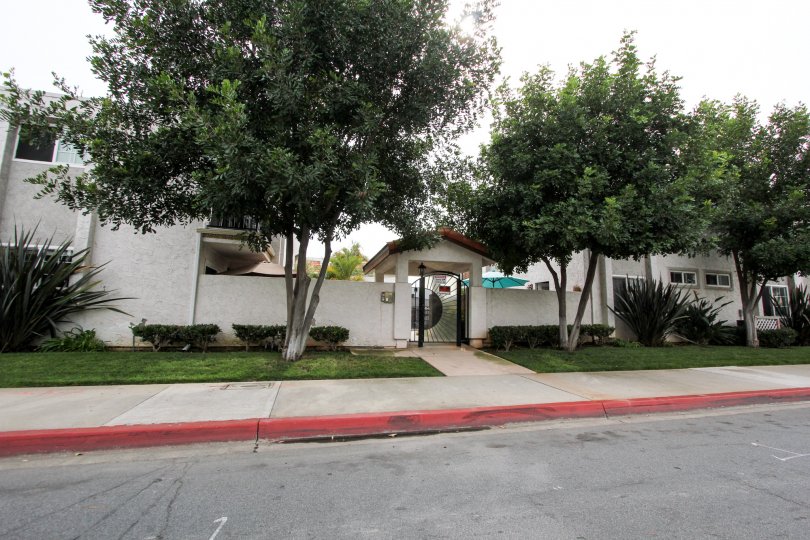 A wonderfully landscaped gate to Granite View Villas housing community