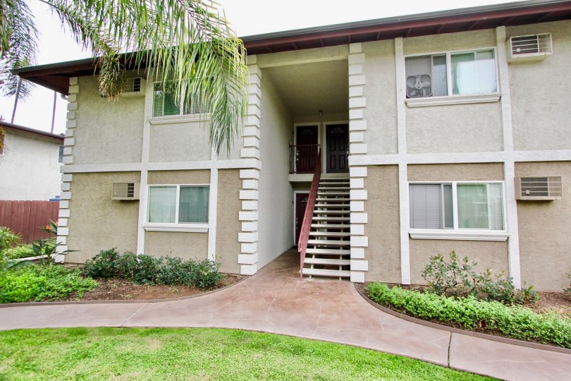 Entrance and walkway at Orlando Manor community in El Cajon, California