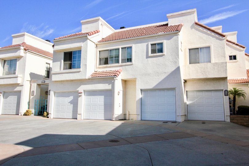 Garages attached to residences at Rancho Villas in El Cajon California