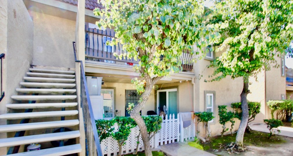 Two story town homes with stairway at Washington Heights in El Cajon California