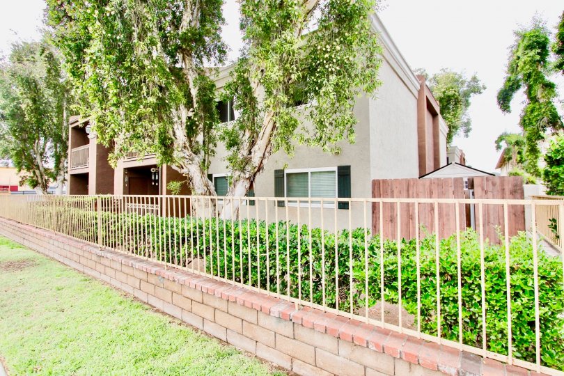 Apartments behind metal fence at Windsor Terrace in El Cajon California
