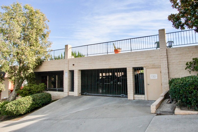 Singe story parking structure at Monte Cristo Villas in Escondido California