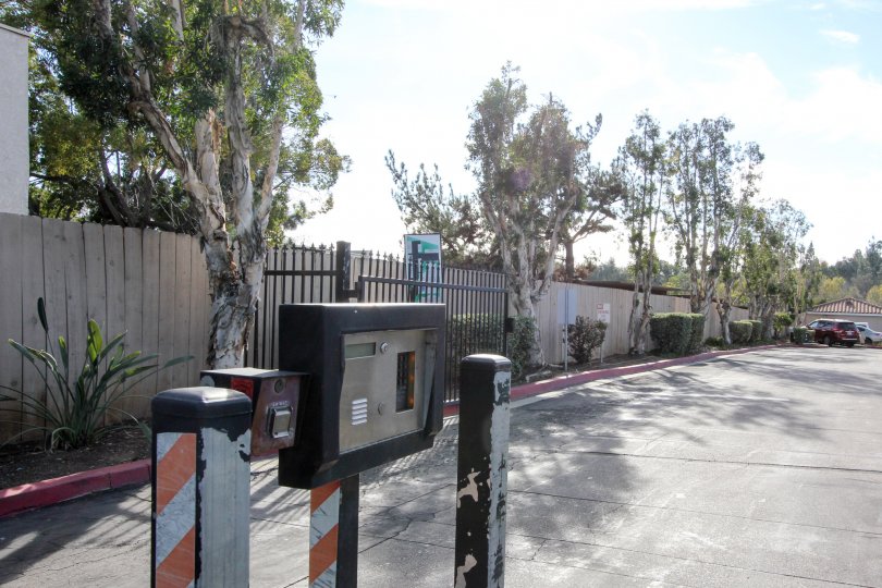 A metered parking lot in Mountain View Villas community.