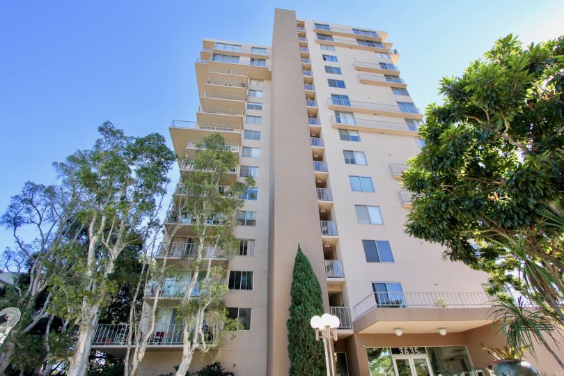 A Coral Tree Plaza residential high rise building in Hillcrest CA