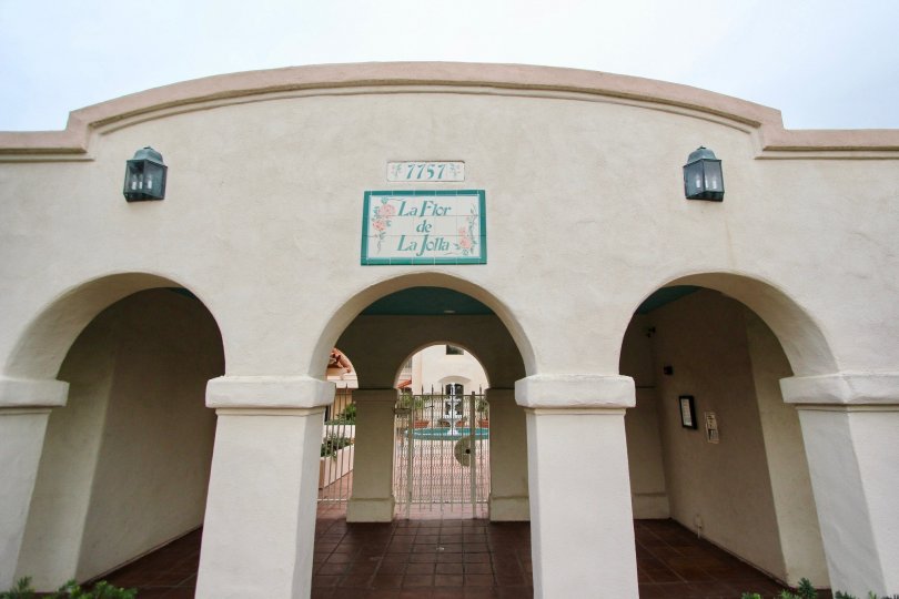 La Flor de La Jolla Beige Building with Three Archways La Jolla California