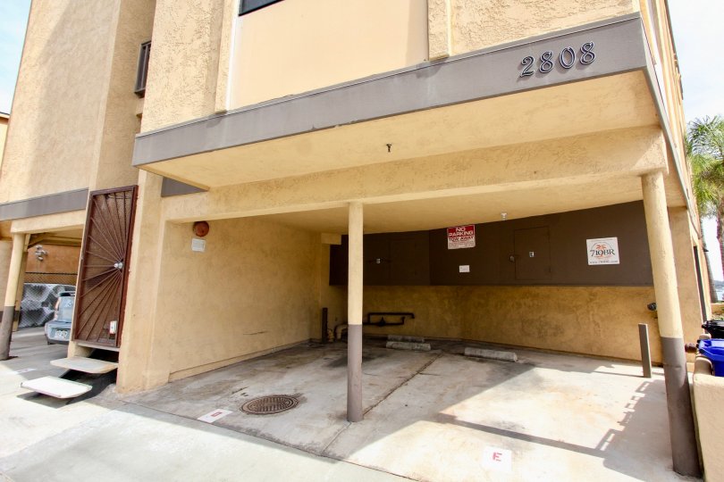 Available parking on ground floor of Casa Bahia apartments in sunny Mission Beach