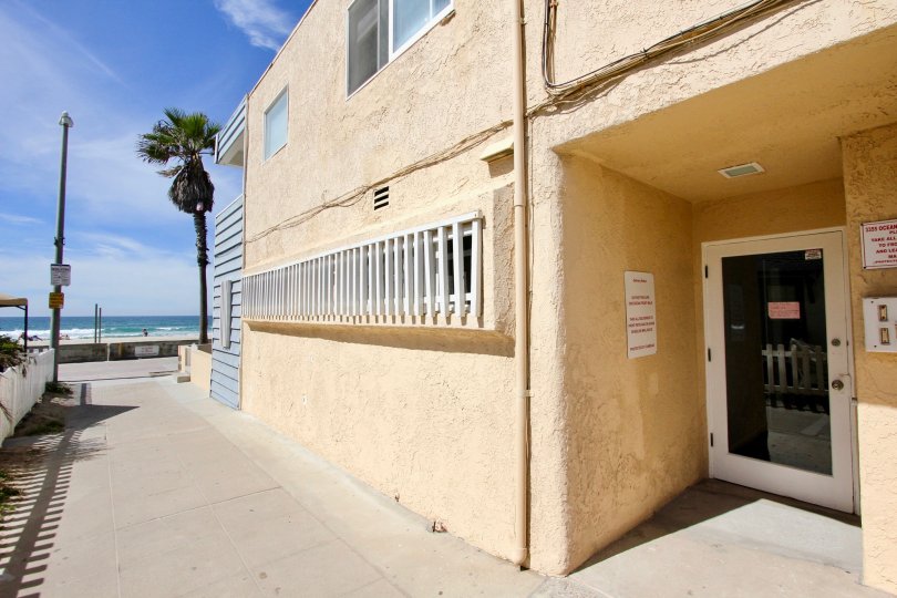 The office entrance in MB Townhomes in Mission Beach California.