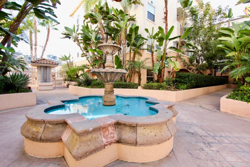 Fountain located in the courtyard of River Scene complex located in Mission Valley, CA