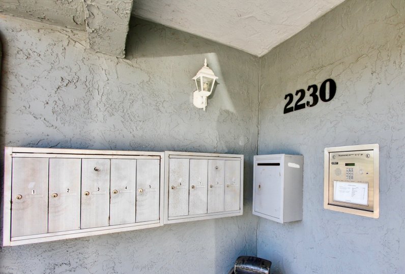A sunny day in the area of 2230 Monroe Ave, mailboxes, buzzer, porch light, outside