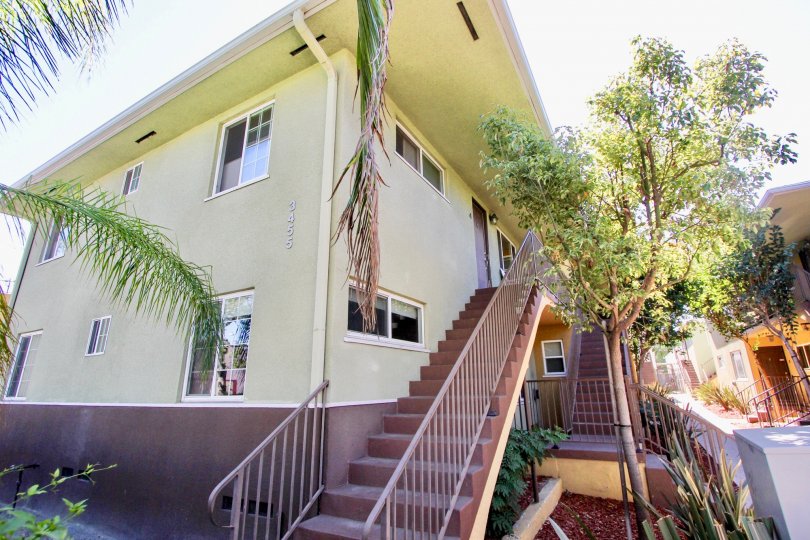 Stairs leading up to the entrance of Adams Ave at the park in Normal Heights, California