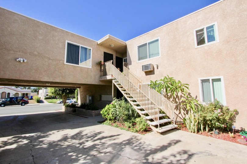 Carport and stairs leading to Cityscape in Normal Heights, California