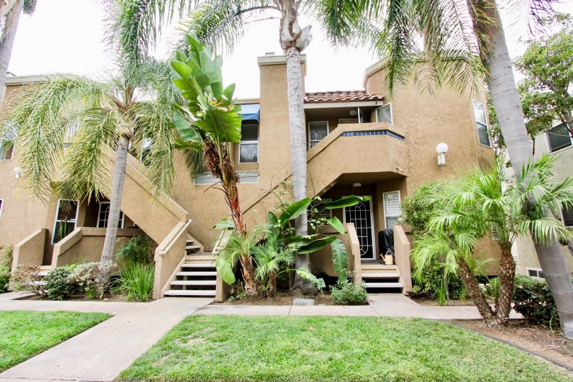 Housing with attached stairways at Balboa Park Villas in North Park California