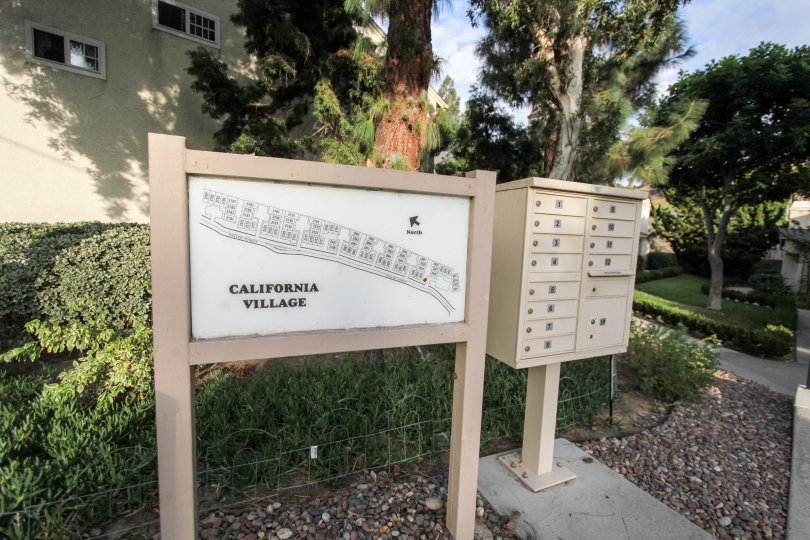 In California Village, Route map and postal box is available